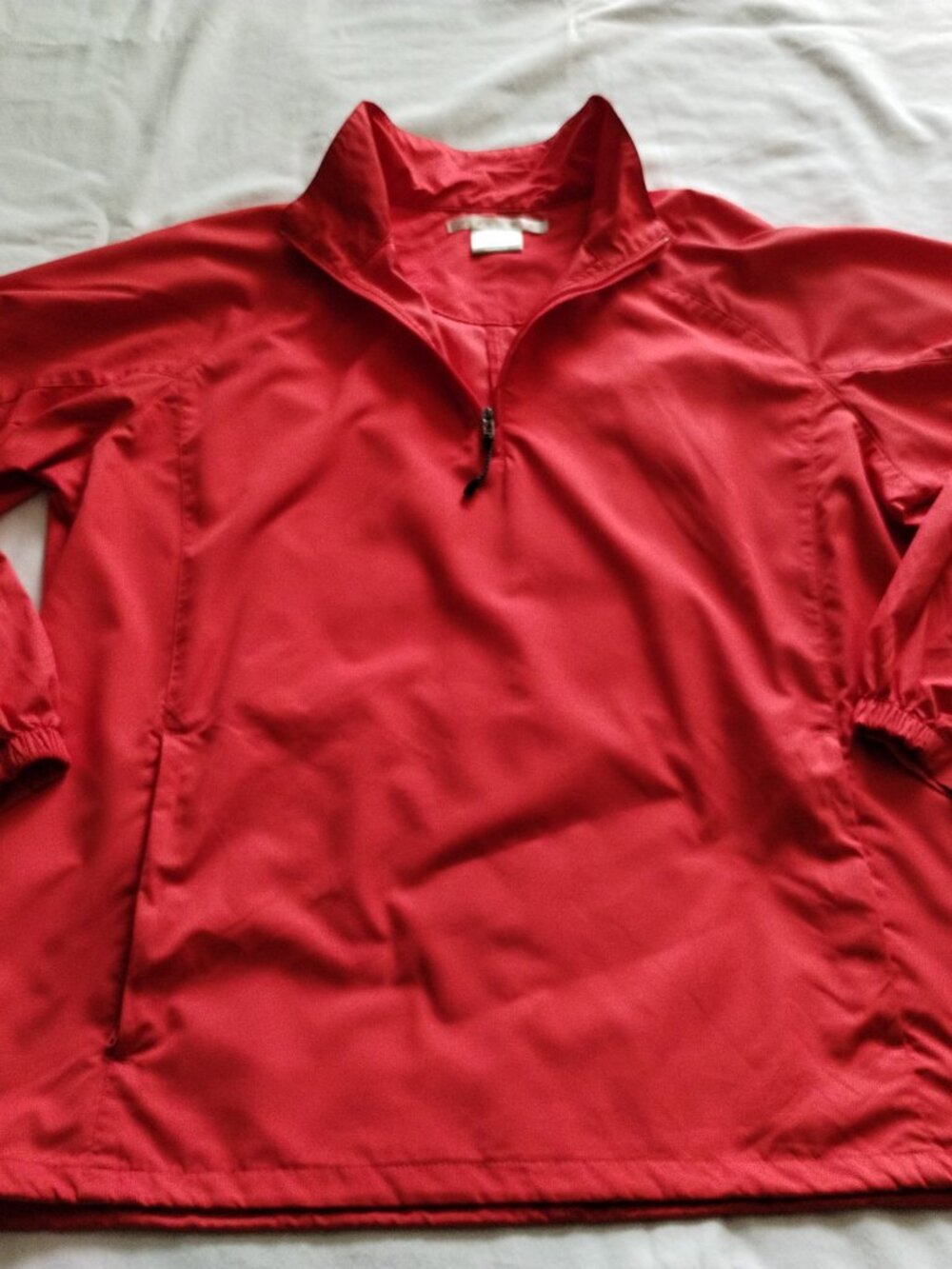 NIKE GOLF Coral-Orange Long CONVERTIBLE Sleeve 1/2 ZIP Pull-Over Jacket Sz LARGE